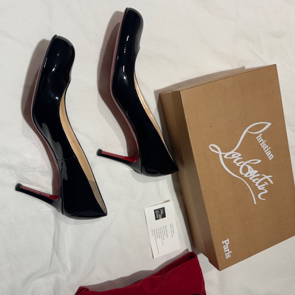 Christian Louboutin Patent Leather Black Heels- Size 39 - Picture 4 of 10